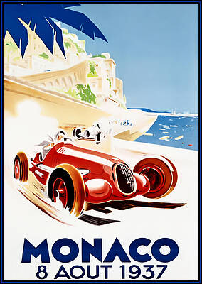 Monaco Vintage Racing Poster Digital Art