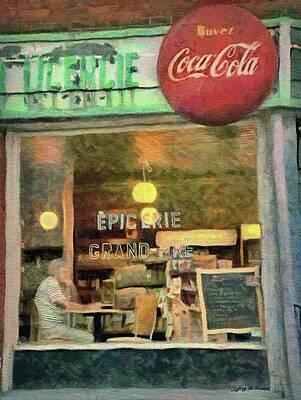 Wall Art featuring the painting Montreal Corner Shop by Jeffrey Kolker