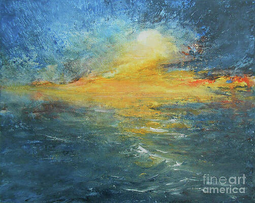 Wave Painting - Moon Over by Jane See