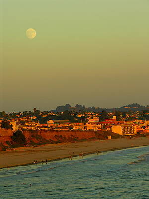 Beach Wall Art featuring the photograph Moonglow And Sunset by C Thomas Cooney