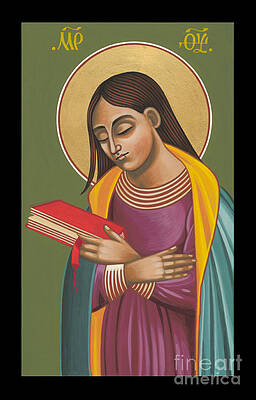 Book Wall Art featuring the painting Mother Of God After Fra Angelico 168 by William Hart McNichols