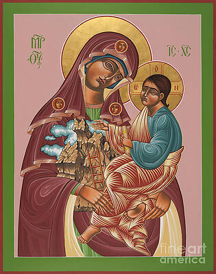 Wall Art featuring the painting Mother Of God Stone Broke Loose From The Mountain 160 by William Hart McNichols