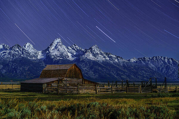 Wyoming Wall Art featuring the photograph Moulton Night by Jeff Stoddart