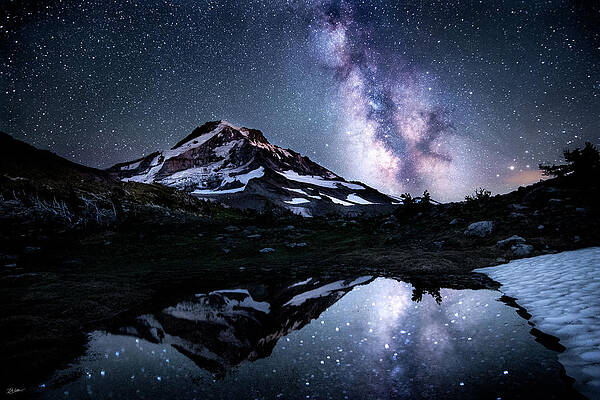 Majestic Mountain Under the Milky Way Wall Art