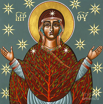 Wall Art featuring the painting Mt Sinai Theotokos The Burning Bush 131 by William Hart McNichols