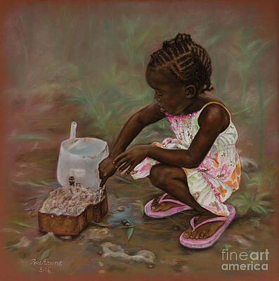 Minnis Wall Art featuring the pastel Mud Pies by Roshanne Minnis-Eyma