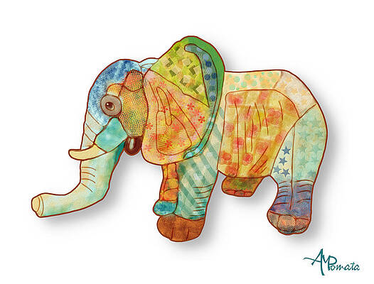 Mixed Media - Multicolor Elephant by Angeles M Pomata
