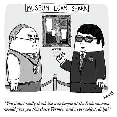 Museum Wall Art featuring the drawing Museum Loan Shark by Lars Kenseth