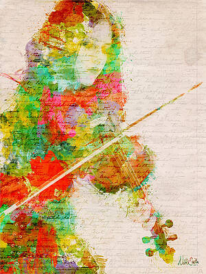 Colorful Violinist Digital Art