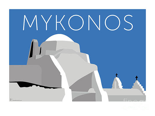 Digital Art - MYKONOS Paraportiani - Blue by Sam Brennan