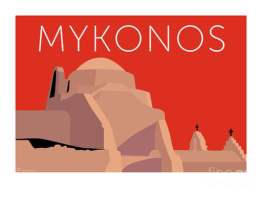 Greece Digital Art - MYKONOS Paraportiani - Orange by Sam Brennan