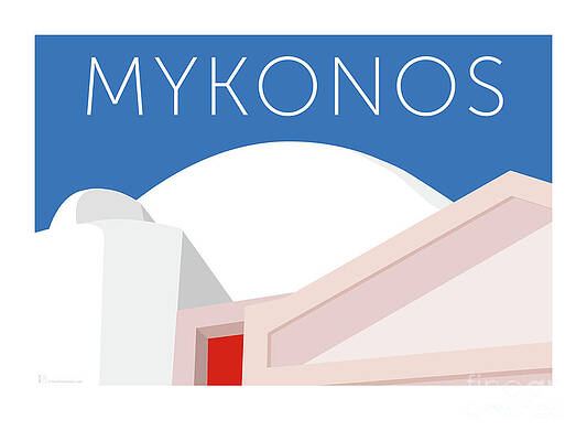 Digital Art - MYKONOS Walls - Blue by Sam Brennan