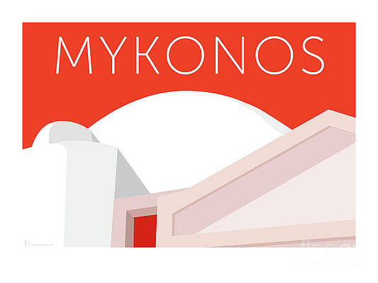 Greece Digital Art - MYKONOS Walls - Orange by Sam Brennan