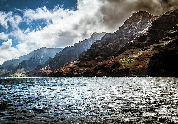 Wall Art featuring the photograph Na Pali Coast Cliffs Kauai Hawaii by Blake Webster