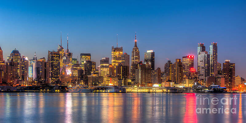 Reflection Wall Art featuring the photograph New York City Skyline Morning Twilight XVII by Clarence Holmes