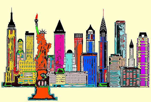 Accessory Wall Art featuring the digital art New York - The Big City by Rafael Salazar