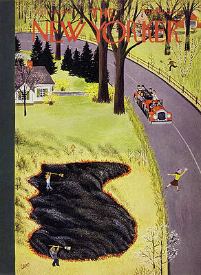 Rural Wall Art featuring the painting New Yorker April 24 1954 by Charles E Martin