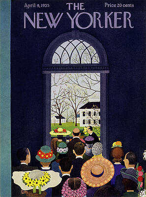 Easter Congregation at Church Doorway Wall Art