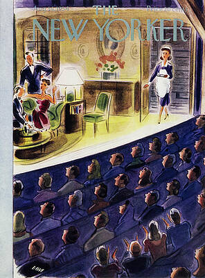 Retro Theater Audience Scene Wall Art