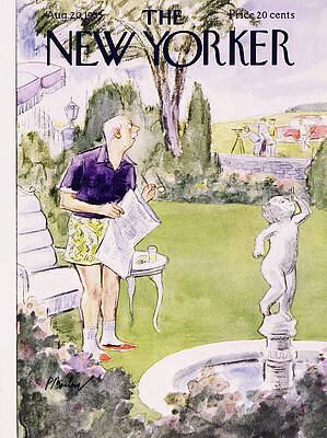 Lawn Painting - New Yorker August 20 1955 by Perry Barlow