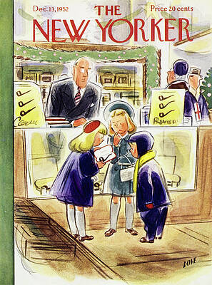 Display Wall Art featuring the painting New Yorker December 13 1952 by Leonard Dove