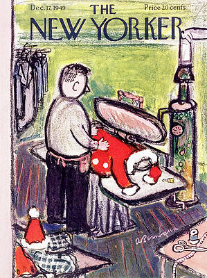 Santa Claus Painting - New Yorker December 17 1949 by Abe Birnbaum