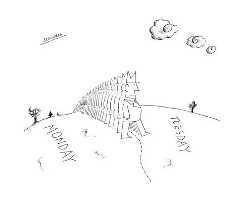 Surreal March of the Days Drawing