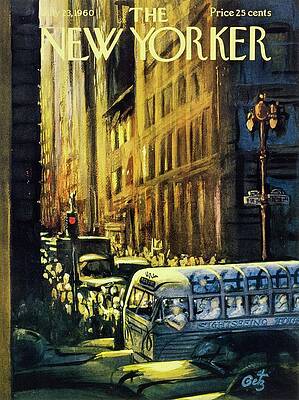 New York City Bus Scene Print