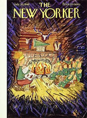 Cabin Painting - New Yorker July 30 1949 by Ludwig Bemelmans