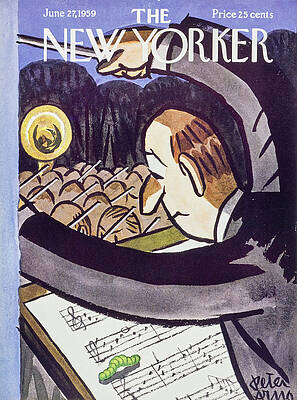 Conductor with Orchestra and Sheet Music Painting