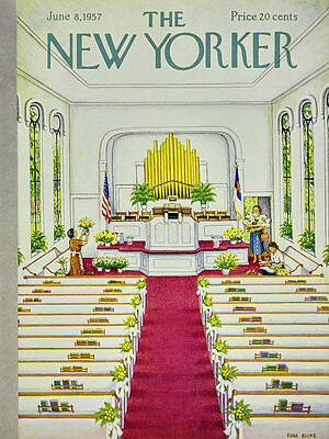 Church Wall Art featuring the painting New Yorker June 8 1957 by Edna Eicke