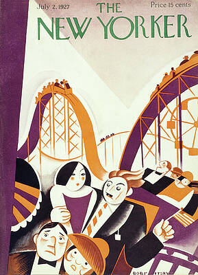 Vintage Roller Coaster Ride Painting