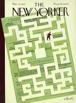 New Yorker Tax Maze Cover Wall Art