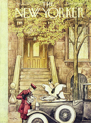 New Yorker Cover with Butler and Car Wall Art