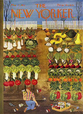 Colorful Vegetable Garden on Magazine Cover Painting