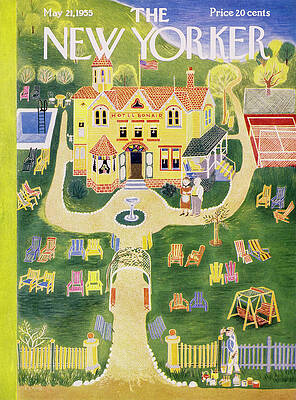 Lawn Painting - New Yorker May 21 1955 by Ilonka Karasz