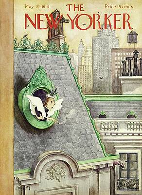 New Yorker Rooftop Scene 1941 Wall Art