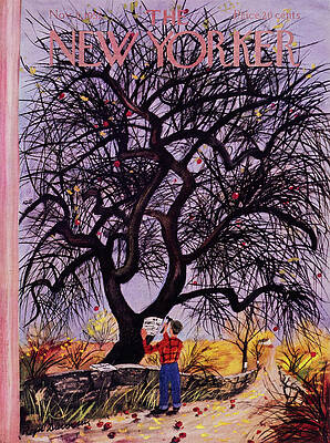 Man Posting No Hunting Sign on Tree Painting