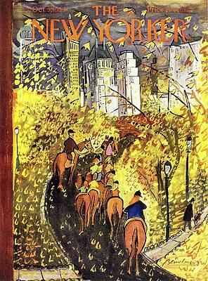 Autumn City Horseback Ride Wall Art
