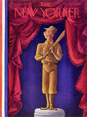 Bat Wall Art featuring the painting New Yorker October 2 1954 by Charles E Martin