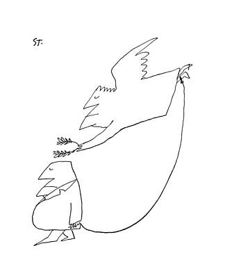 Lonely Wall Art featuring the drawing New Yorker October 3rd, 1959 by Saul Steinberg