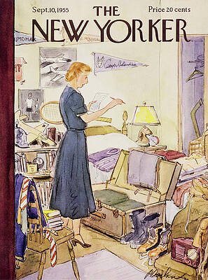 Hockey Wall Art featuring the painting New Yorker September 10 1955 by Perry Barlow