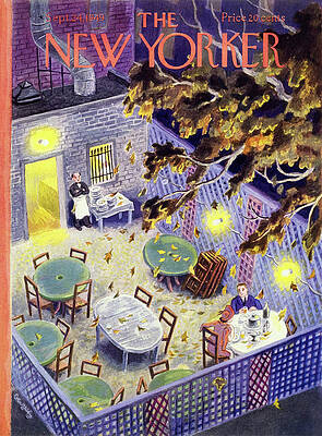 Evening Dining on a Leafy Patio Wall Art