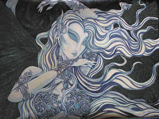 Wall Art featuring the painting Night Goddess by Megan Thompson