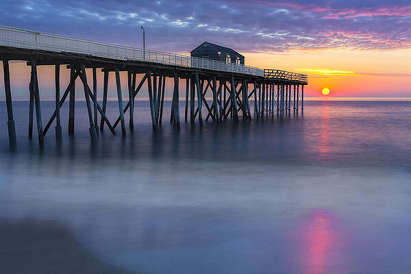 Summer Photograph - NJ Shore Pier Sunrise by Susan Candelario
