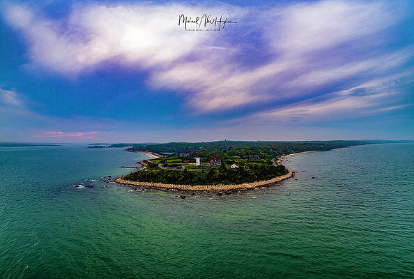 Seascape Photograph - Nobska Lighthouse Panorama by Veterans Aerial Media LLC