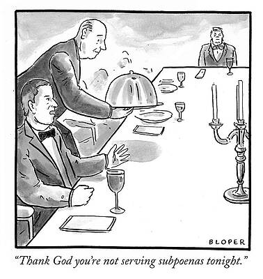 Russia Drawing - Not Serving Subpoenas Tonight by Brendan Loper