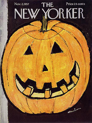 Smiling Jack-O'-Lantern New Yorker Cover Painting
