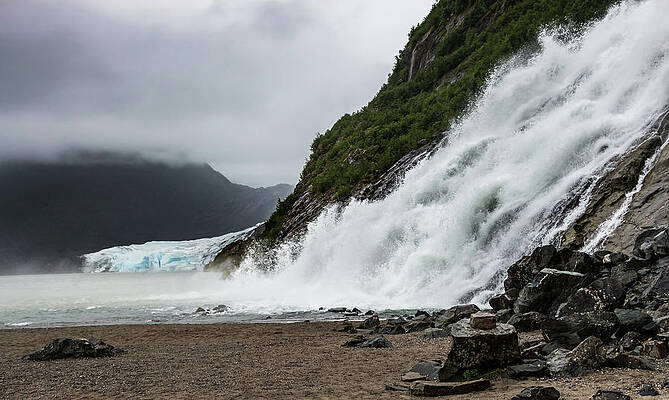 Photograph - Nugget Falls And The Mendenhall by Ed Clark