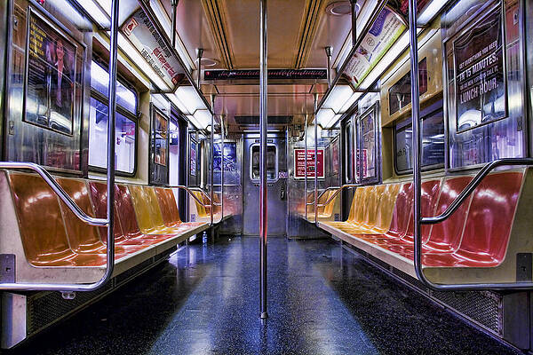 Empty Subway Car Interior Wall Art